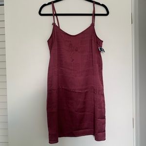 Purple Newspaper Print Style Slip